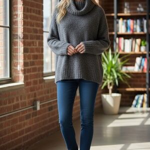 Womens Medium Sweater BROOKS BROTHERS Alpaca Merino Wool Blend Cowl Neck